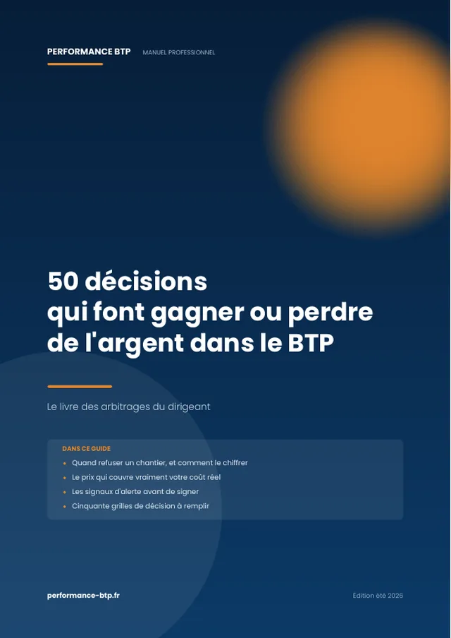 Page 1 de l’extrait du manuel 50 décisions qui font gagner ou perdre de l'argent dans le BTP