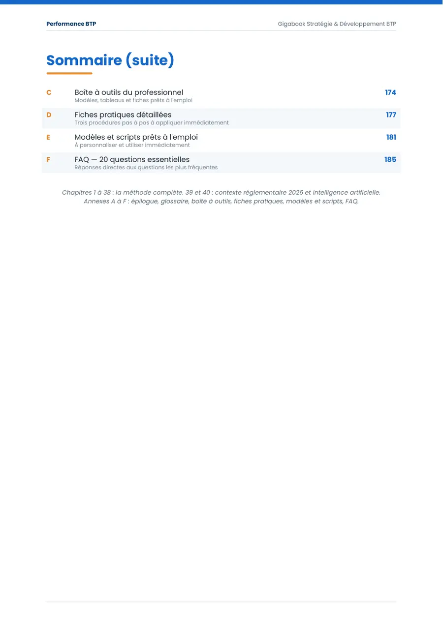 Page 6 de l’extrait du manuel Gigabook Stratégie & Développement BTP