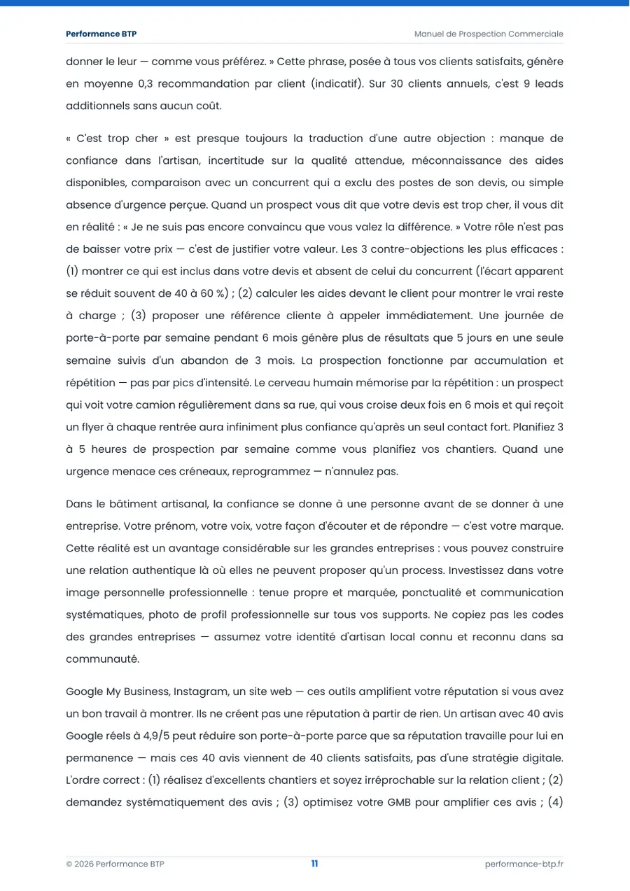 Page 12 de l’extrait du manuel Manuel de Prospection Commerciale