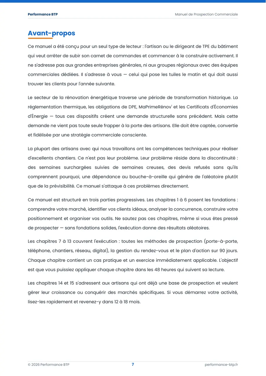 Page 8 de l’extrait du manuel Manuel de Prospection Commerciale